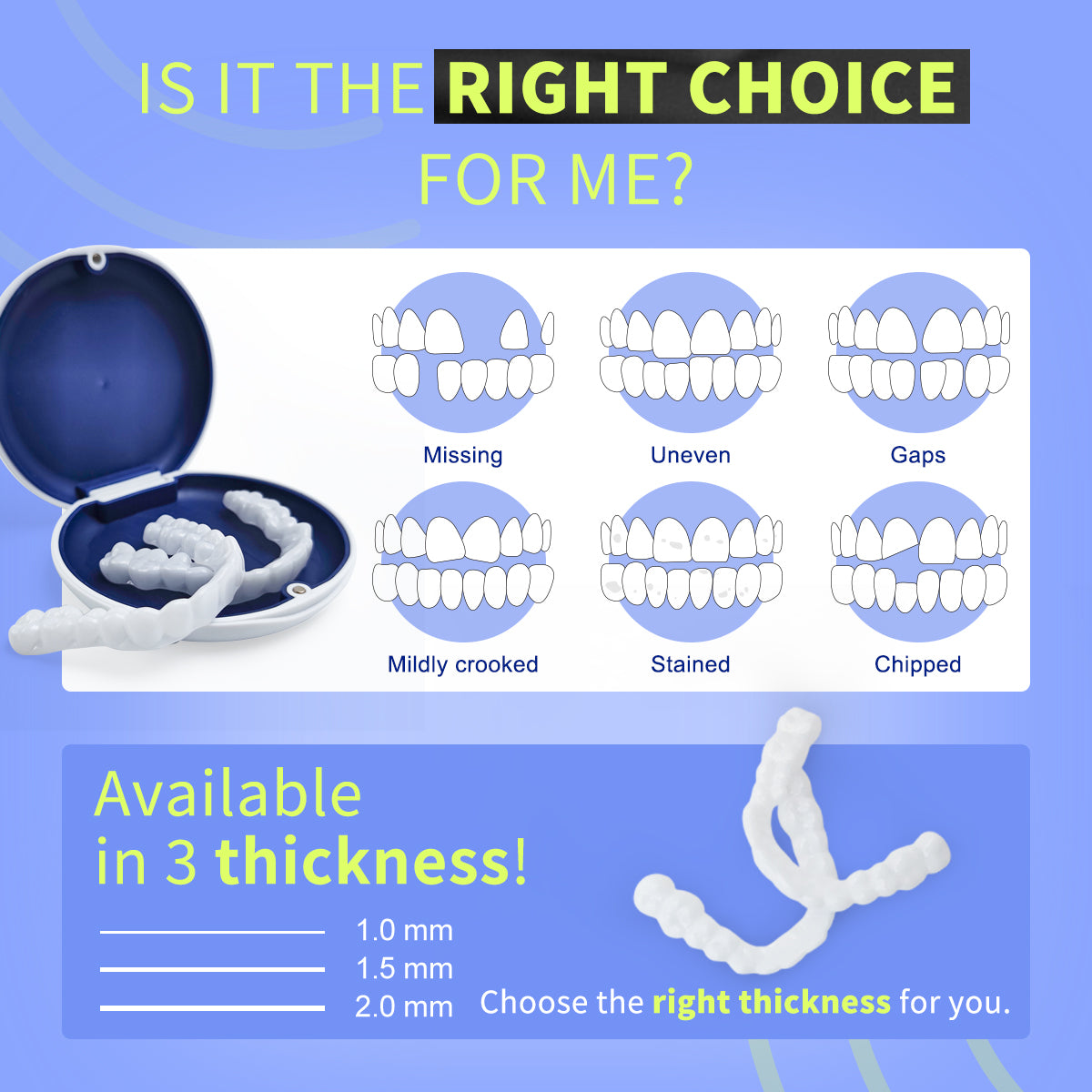 2pcs Teeth whitening custom-made fake braces Fake Teeth Veneers
