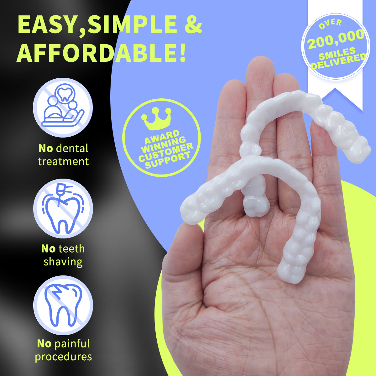 2pcs Teeth whitening custom-made fake braces Fake Teeth Veneers